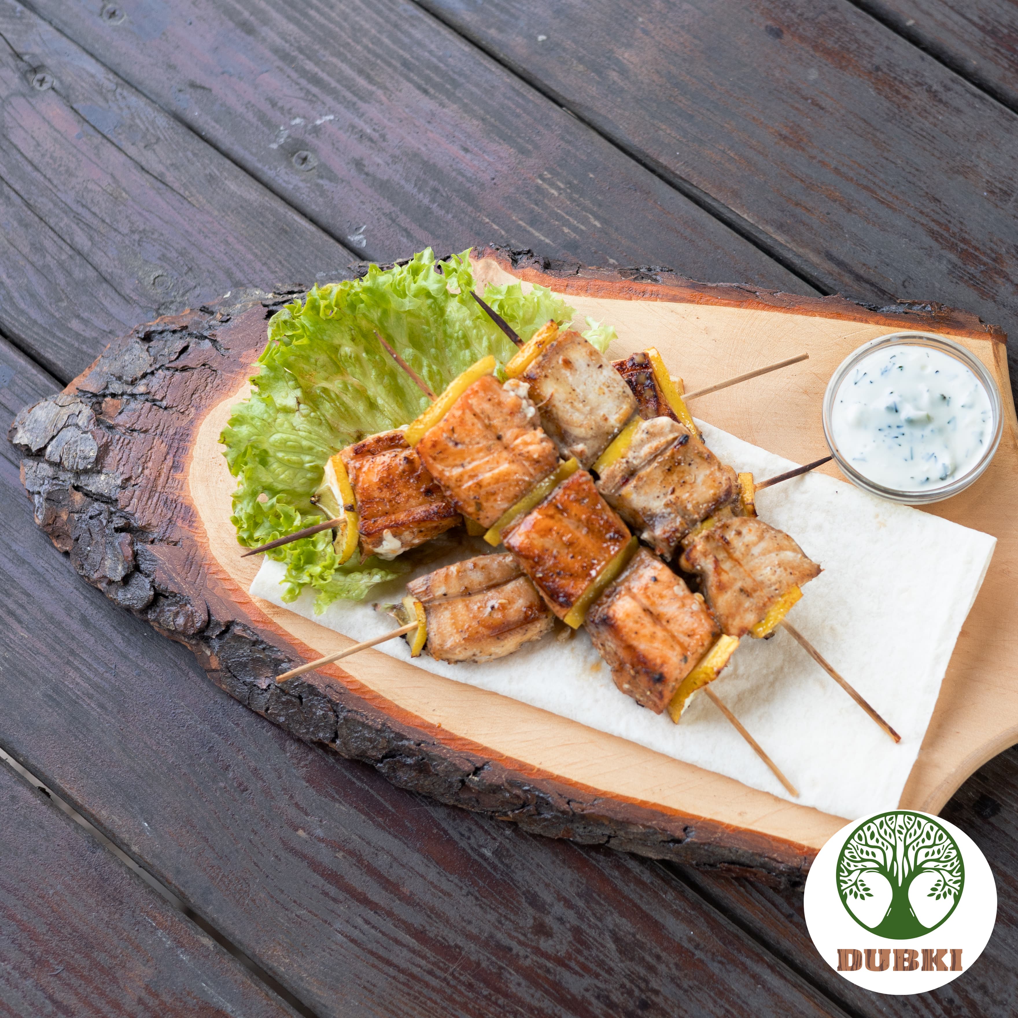 Шашлик із філе сьомги